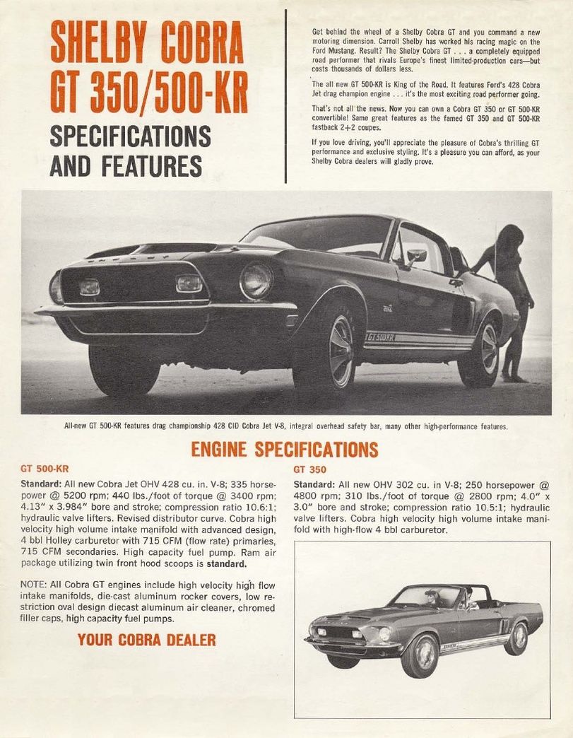 MUSTANG 1968 Sales Brochure 68 